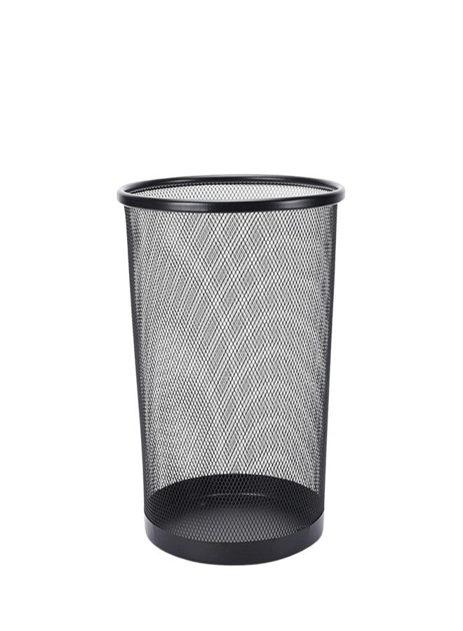 GoodWill Tech Open-Top Cylindrical Metal Mesh Recycling Dustbins- Waste Basket for Home/Office/Coffee Shop/Hotel Non-Toxic - Black, Medium,13liters (Pack of 1) - Image 1